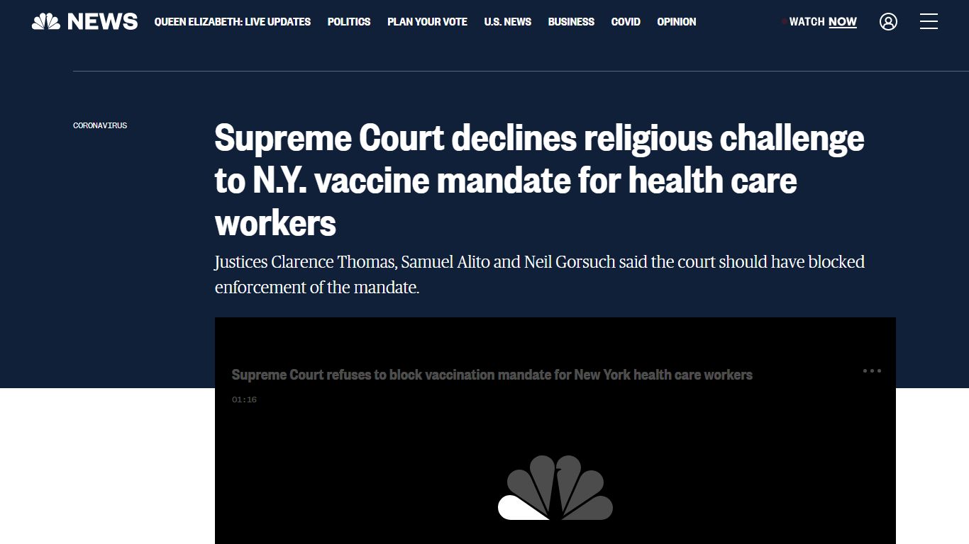 Supreme Court declines religious challenge to N.Y. vaccine mandate for ...