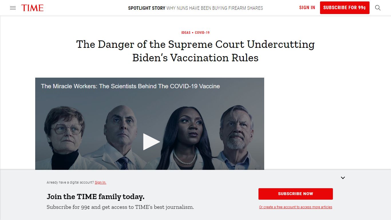 The Danger of the Supreme Court Undercutting Biden’s Vaccination Rules