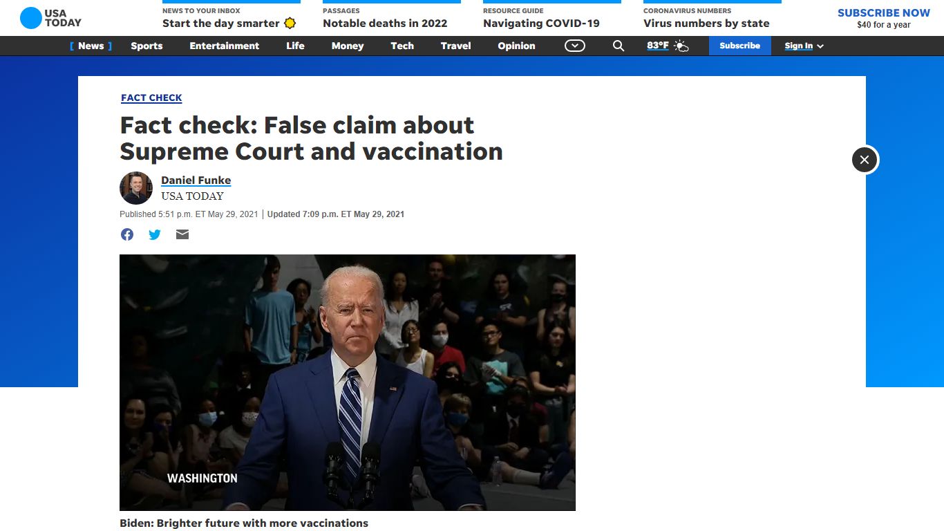 Fact check: Supreme Court didn't 'cancel' universal vaccination - USA TODAY