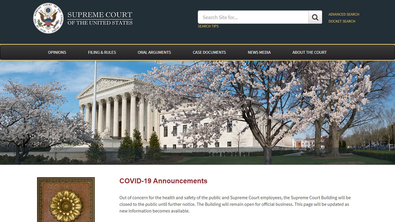 COVID-19 Announcements - Supreme Court of the United States